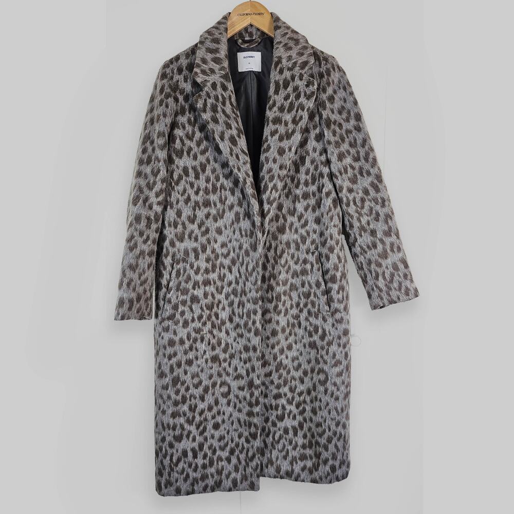 XS Gray leopard cheetah animal print trench Old Navy Extra Small